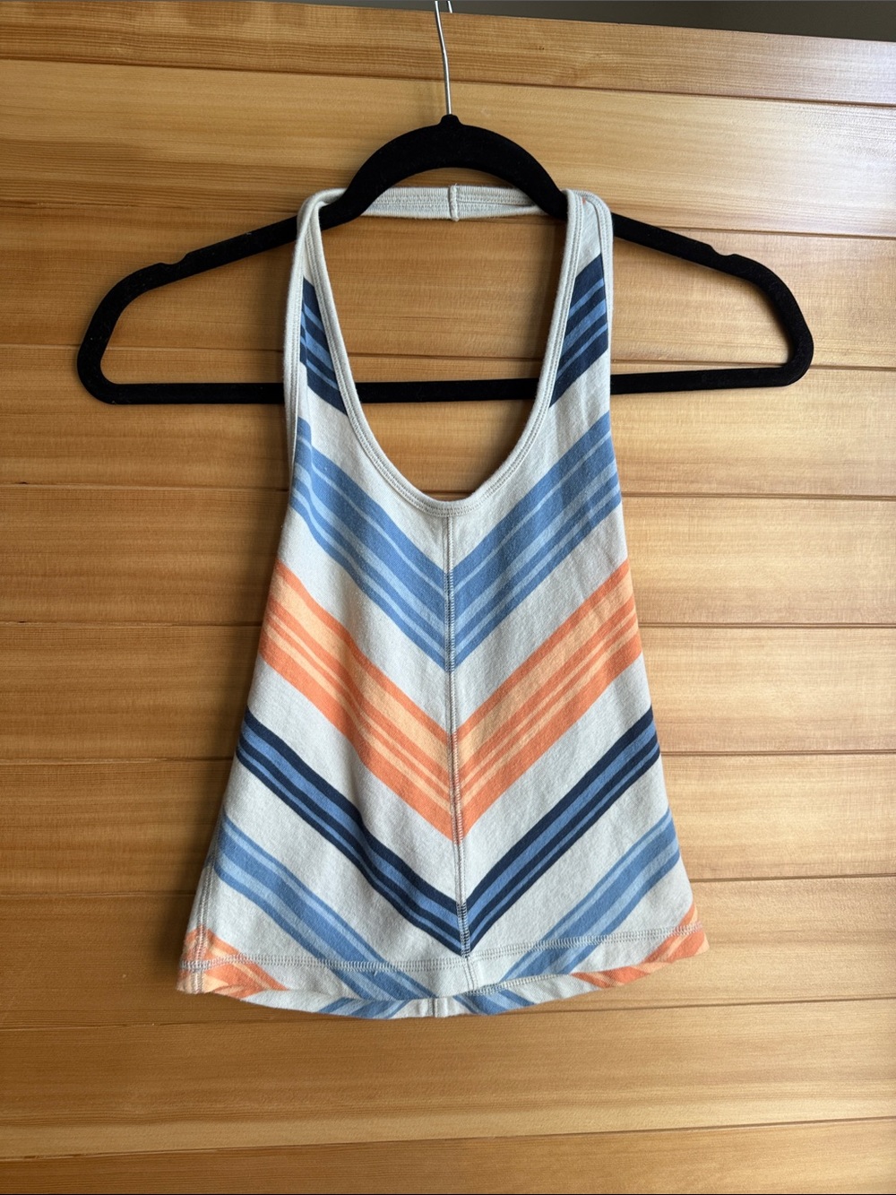 J. Crew Chevron Stripe Racerback Tank - Cream, Blue & Orange